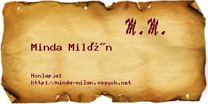 Minda Milán névjegykártya