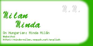 milan minda business card